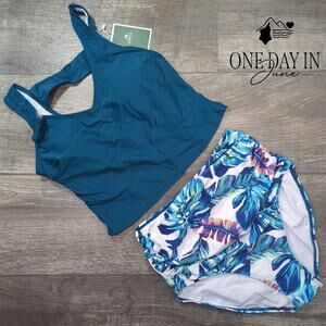 Eomenie High Waist Crop Bikini Swimsuit Size S